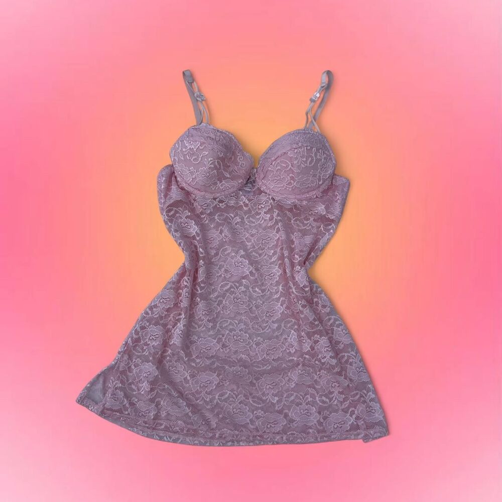 Rampage Pink Lace Chemise